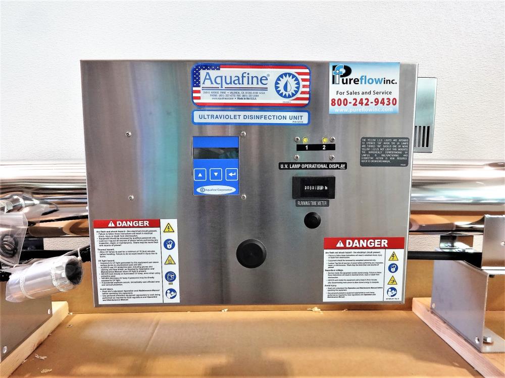 Aquafine HX02CDL Ultraviolet Disinfection Unit, 3" 150# Flanges, Stainless Steel